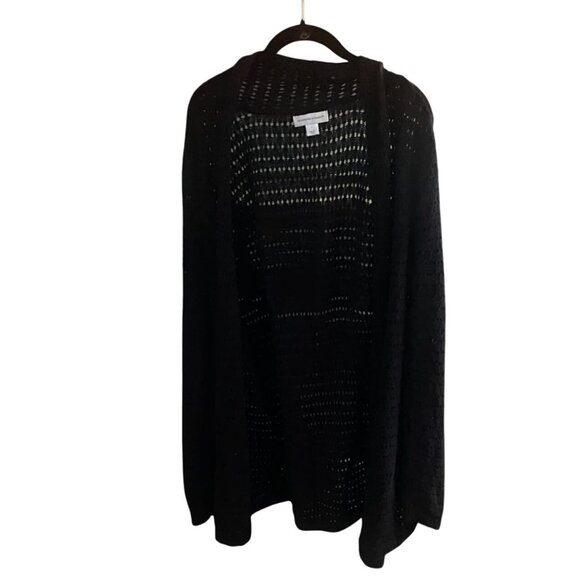 Christopher & Banks Open Knit Cardigan-Black-Large-GUC - Picture 1 of 7